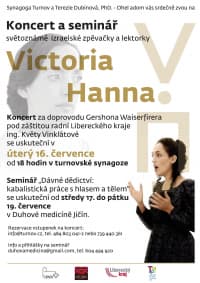 Synagoga v Turnově hostí koncert izraelské zpěvačky Victorie Hanny 